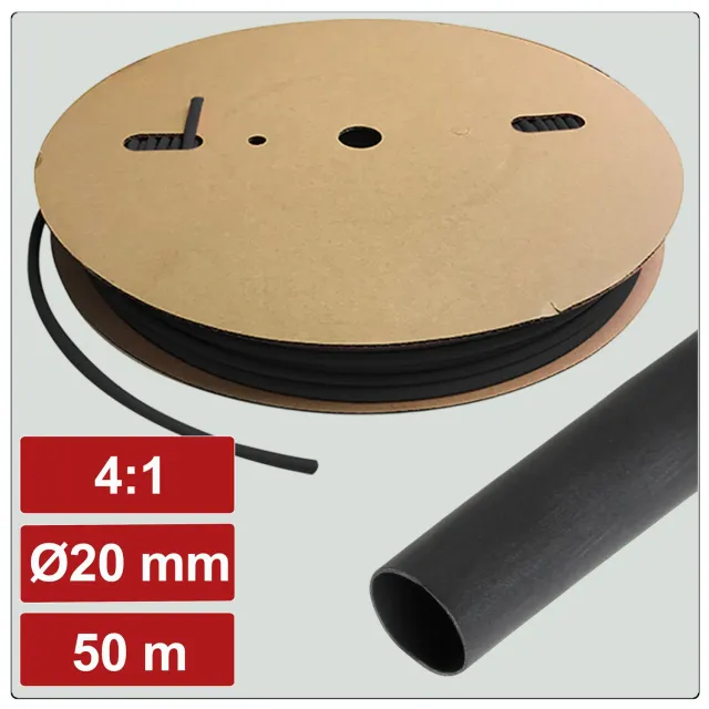 Electronic Garage EG25CA111 krympeslange 20 mm sort 50 m med lim