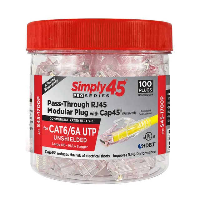 Simply45 ProSeries S45-1700P RJ45 stik pass-through 8P8C