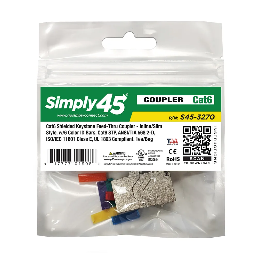 Simply45 Cat6 keystone samlemuffe skærmet 1 stk