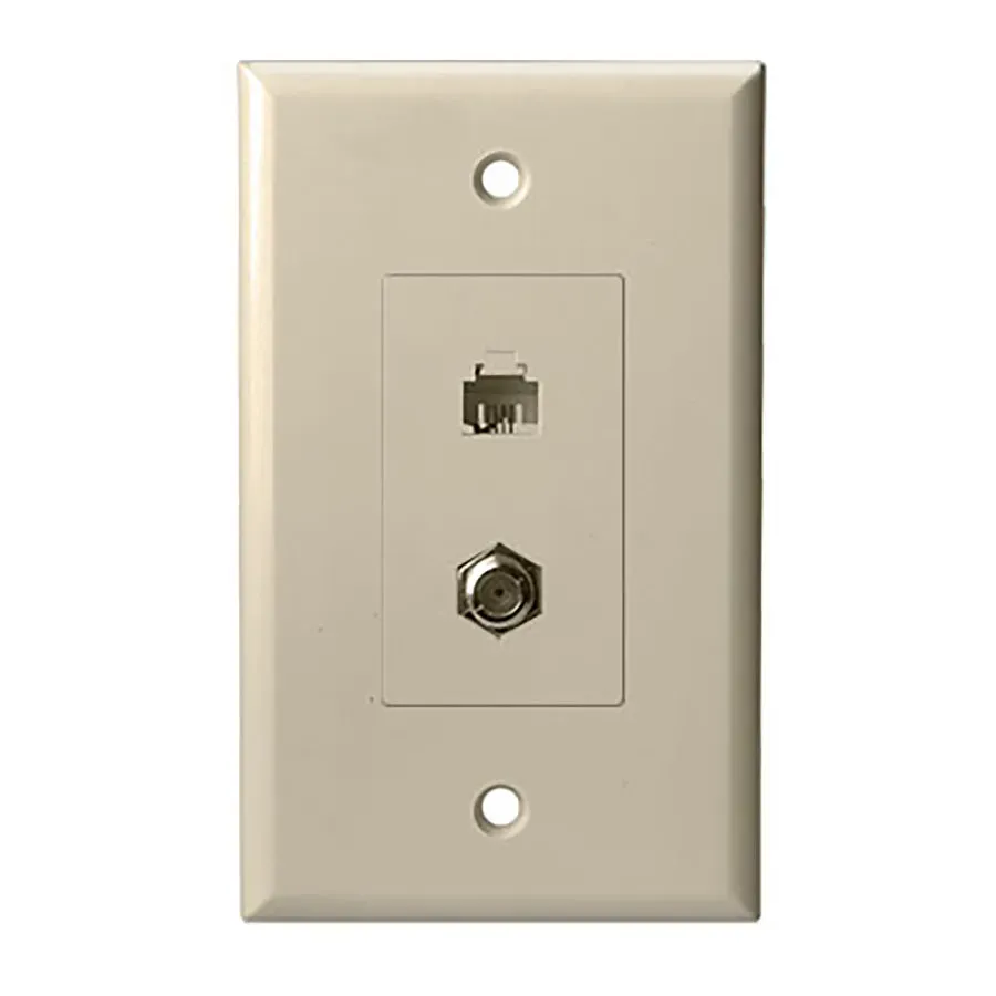 Simply45 240D-AL vægplade telefon+TV mandel 10-pak