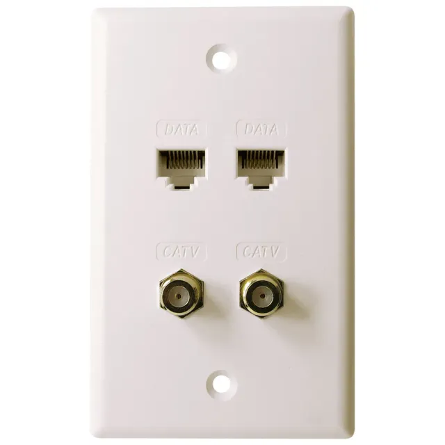 Simply45 124-WT vægudtag 2xF+2xRJ45 hvid 10 stk