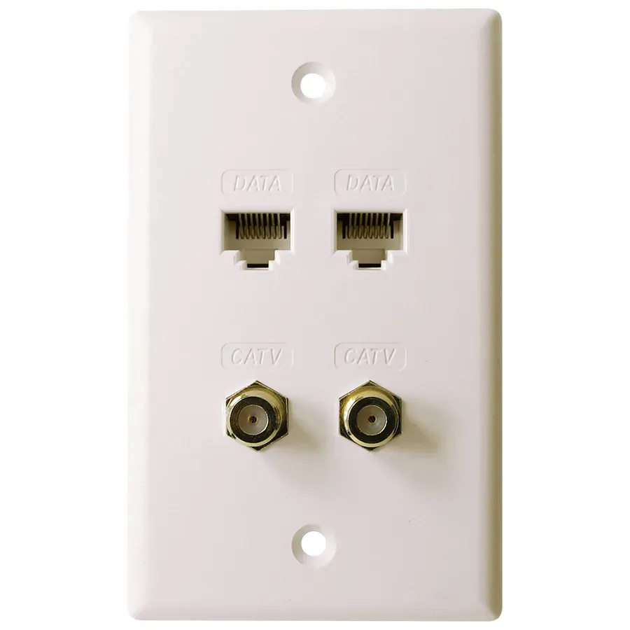 Simply45 124-WT vægudtag 2xF+2xRJ45 hvid 10 stk