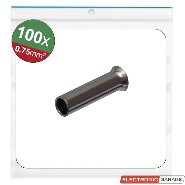 Electronic Garage EG 22C474 terminalrør 0,75mm² uisoleret 100 stk