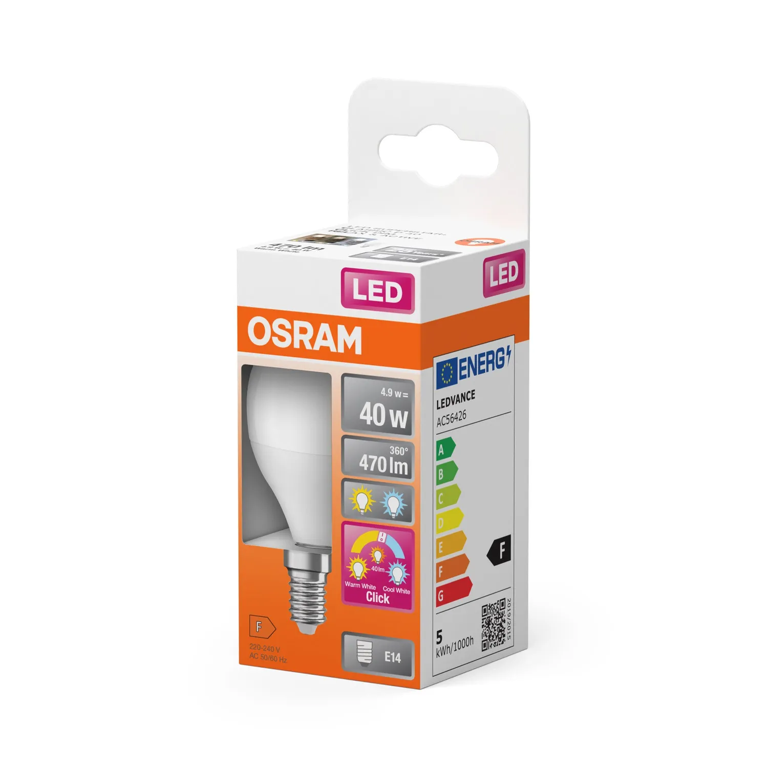 EL-Grossisten MT 40 LED kronepære E14 4,9W 2700K/4000K