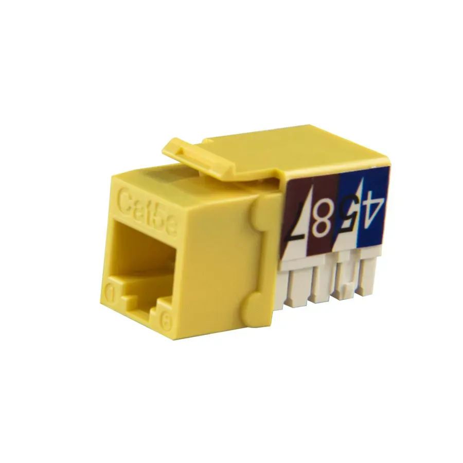Simply45 101-YL keystone jack CAT5E gul 90 grader