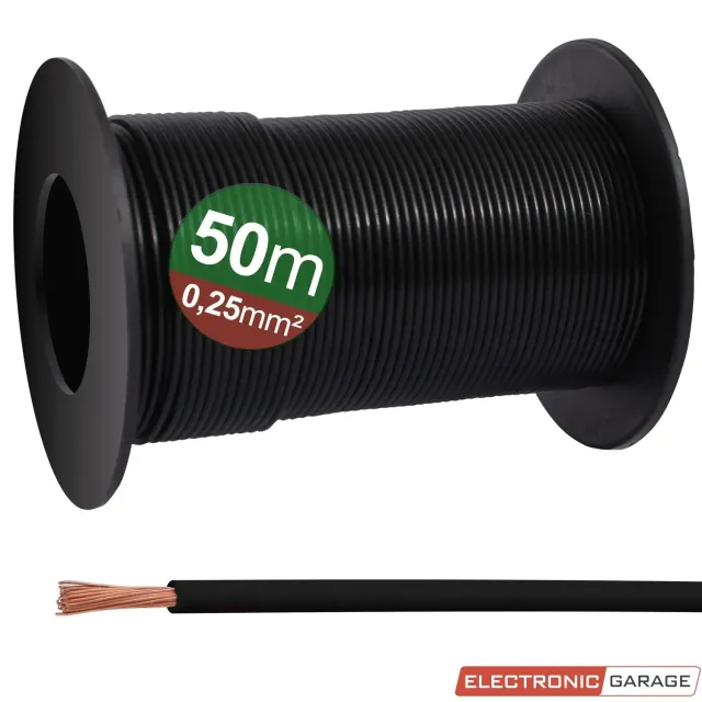 Electronic Garage EG 23CW023 kobberledning sort 0,25 mm² 50 m