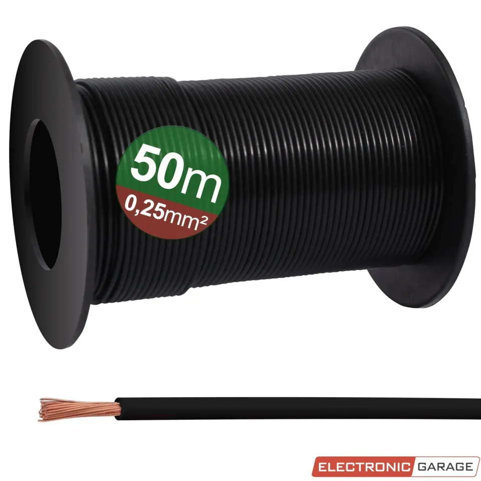 Electronic Garage EG 23CW023 kobberledning sort 0,25 mm² 50 m