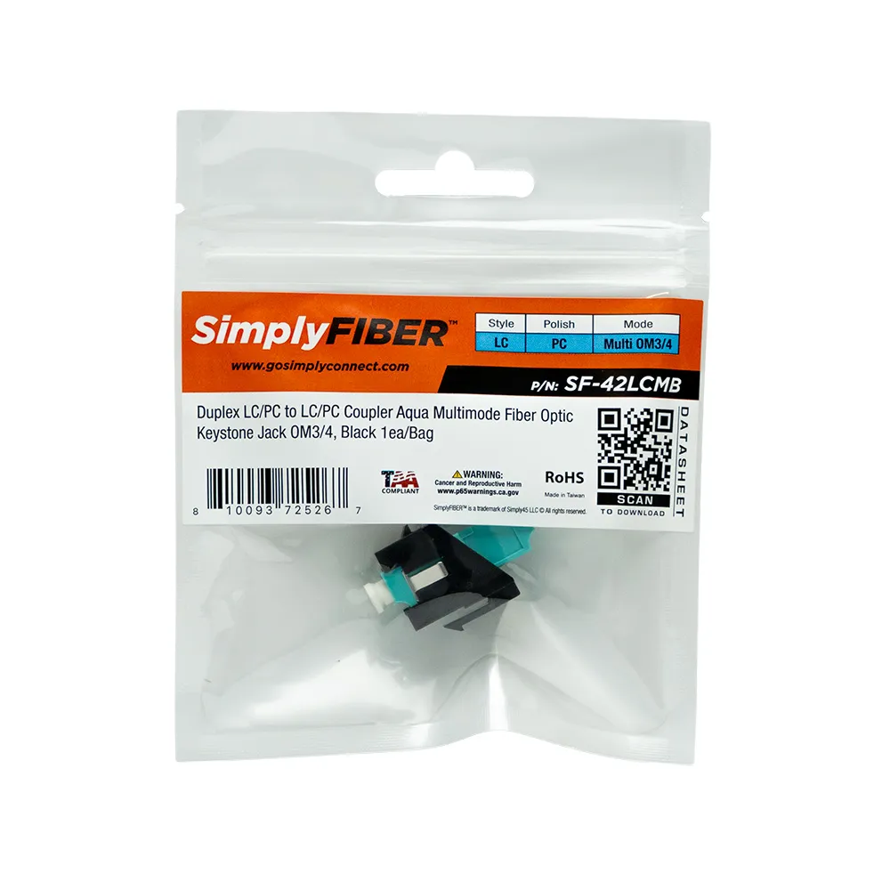 Simply45 LC-LC Aqua fiberkeystone sort 10-pak