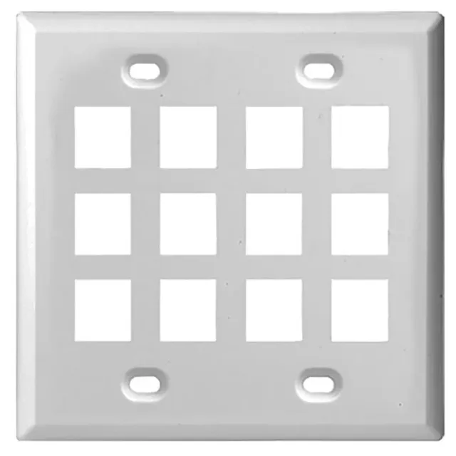Simply45 2012-WT vægplade 12-port hvid dobbelt