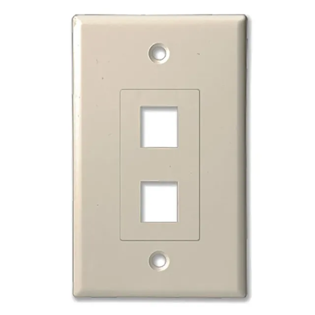 Simply45 202D-LA vægplade 2-port lys beige 10 stk