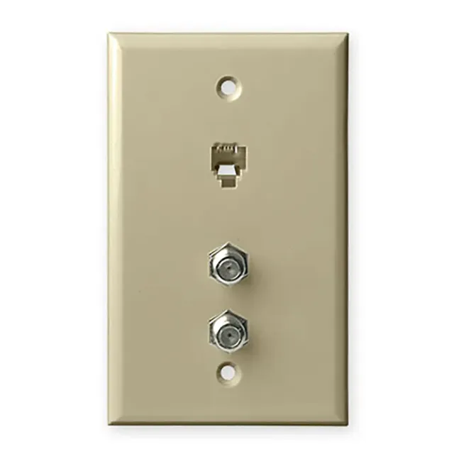 Simply45 238-AL vægudtag telefon+TV almond 10 stk
