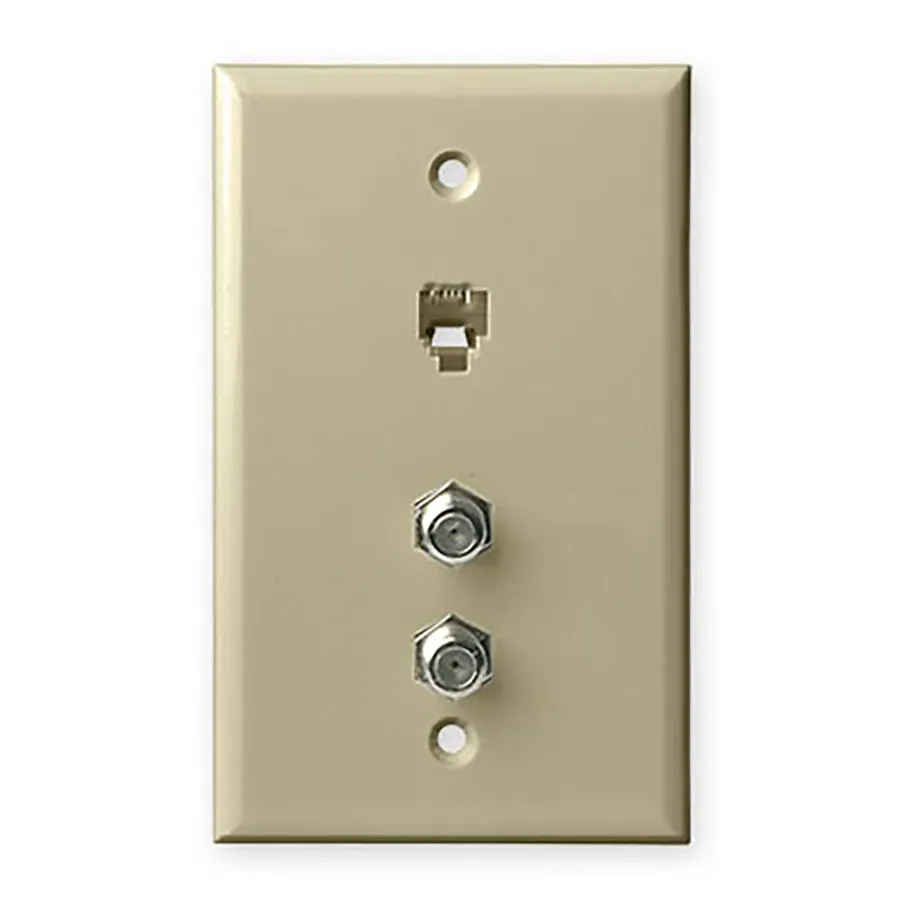 Simply45 238-AL vægudtag telefon+TV almond 10 stk