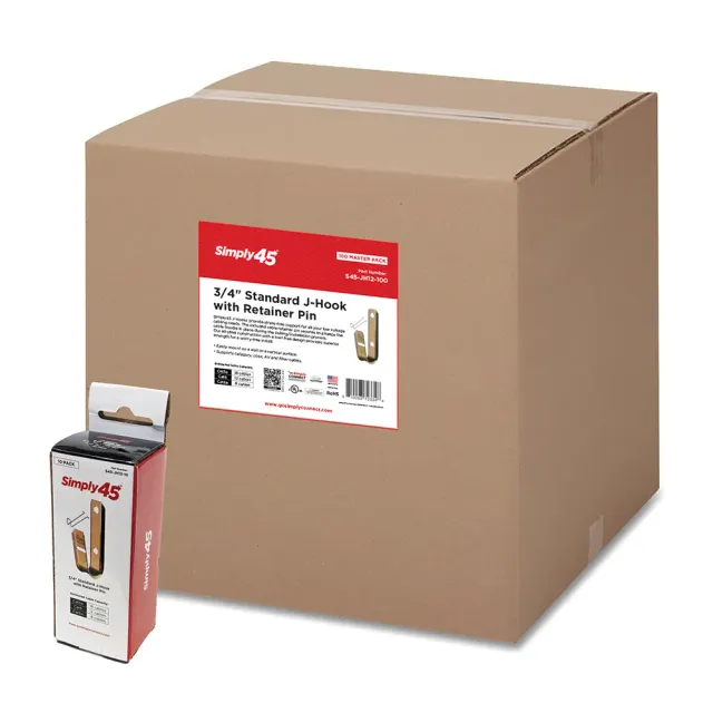 Simply45 J-krog kabelophæng 19 mm stål 100-pak