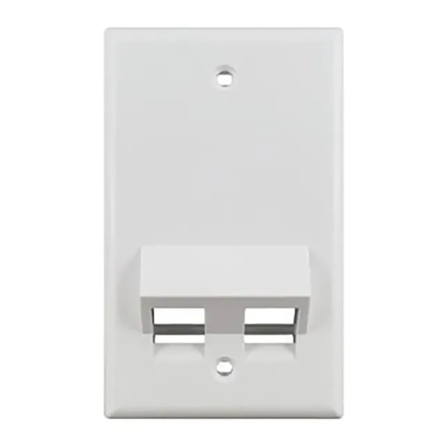 Simply45 202A-WT vægplade 2-port hvid vinklet
