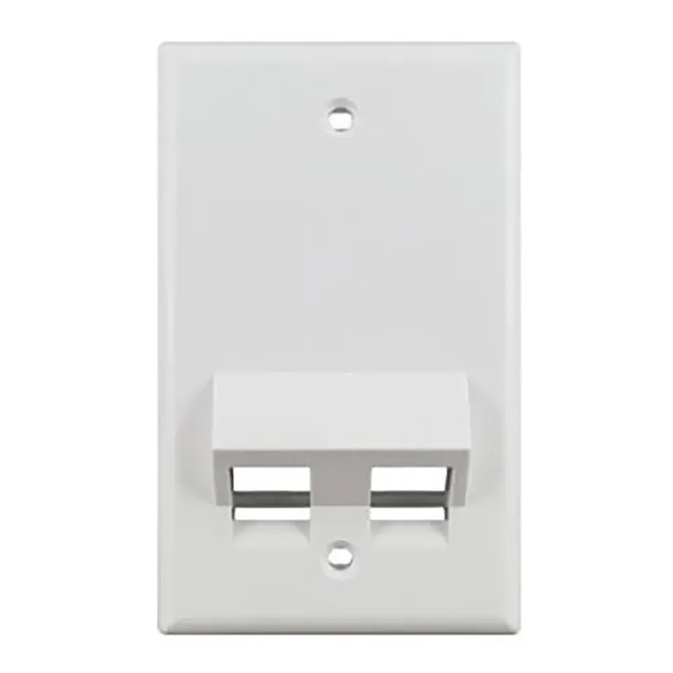 Simply45 202A-WT vægplade 2-port hvid vinklet