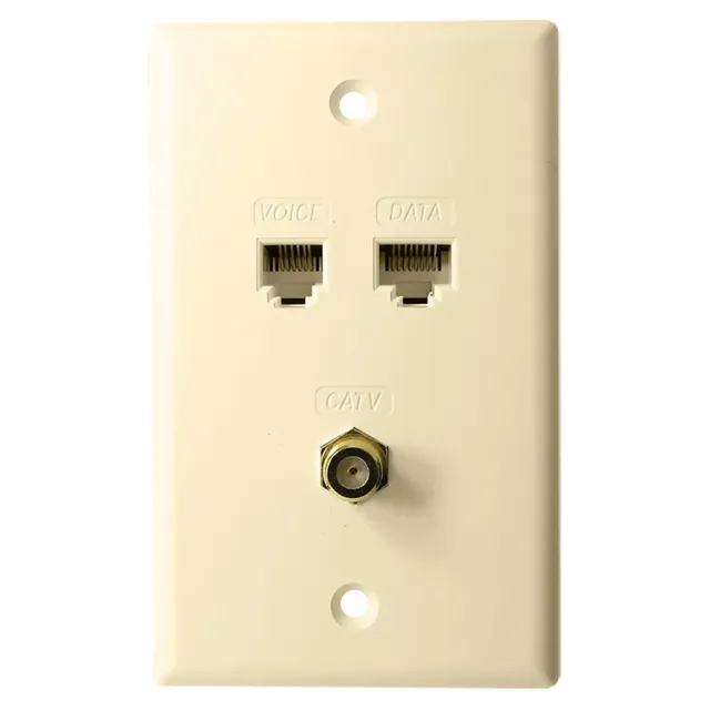 Simply45 123-AL 3-huls vægplade almond 10-pak