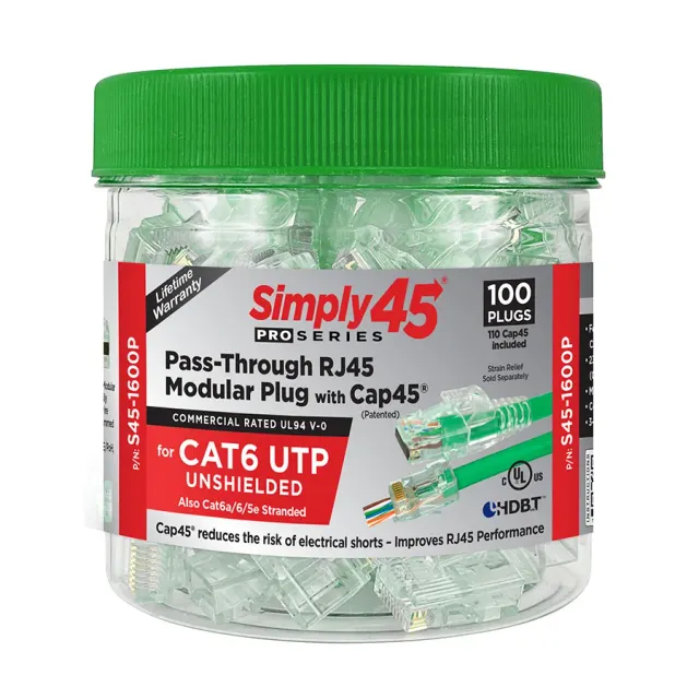 Simply45 ProSeries S45-1600P RJ45 stik 100 stk Cat6
