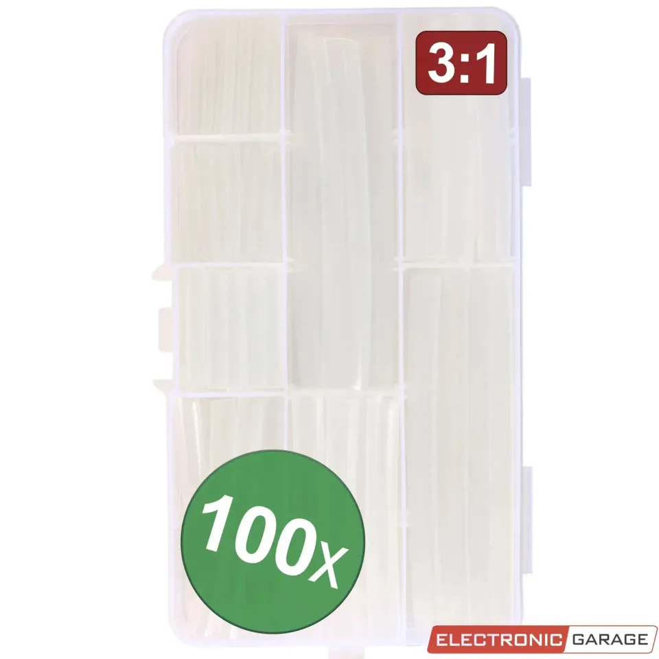 Electronic Garage EG 1810CA006 krympeslange 100 stk transparent med lim