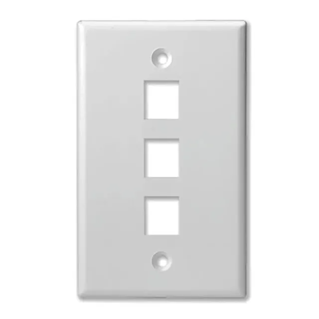 Simply45 203-WT vægplade 3-port hvid keystone single-gang