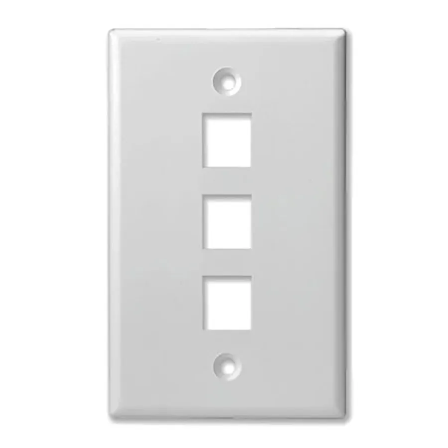 Simply45 203-WT vægplade 3-port hvid keystone single-gang