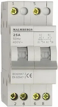 EL-Grossisten skiftekontakt 2-pol 25A I-0-II