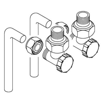 Gabotherm stålrørsæt combi 1/2" radiator tilslutning