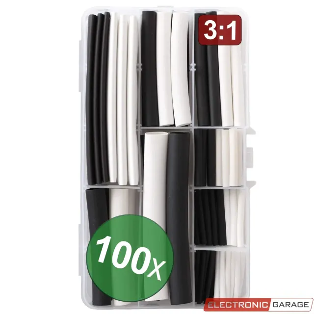 Electronic Garage EG 1905CA061 krympeslange 100 stk sort/hvid 3:1