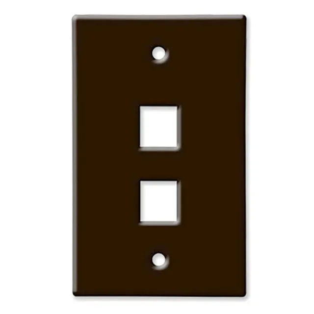 Simply45 202-BR vægplade brun 2-port 10-pak