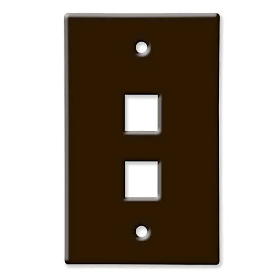 Simply45 202-BR vægplade brun 2-port 10-pak