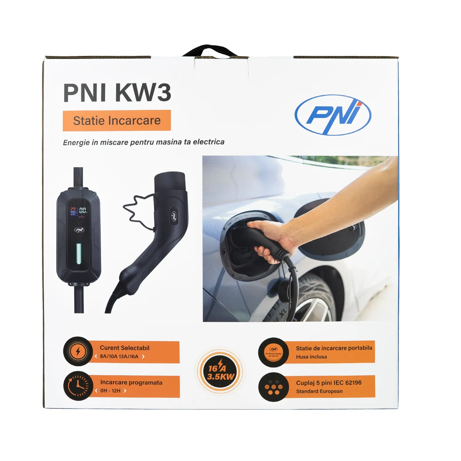 PNI KW3 elbiloplader 3,5 kW Type 2 IP66