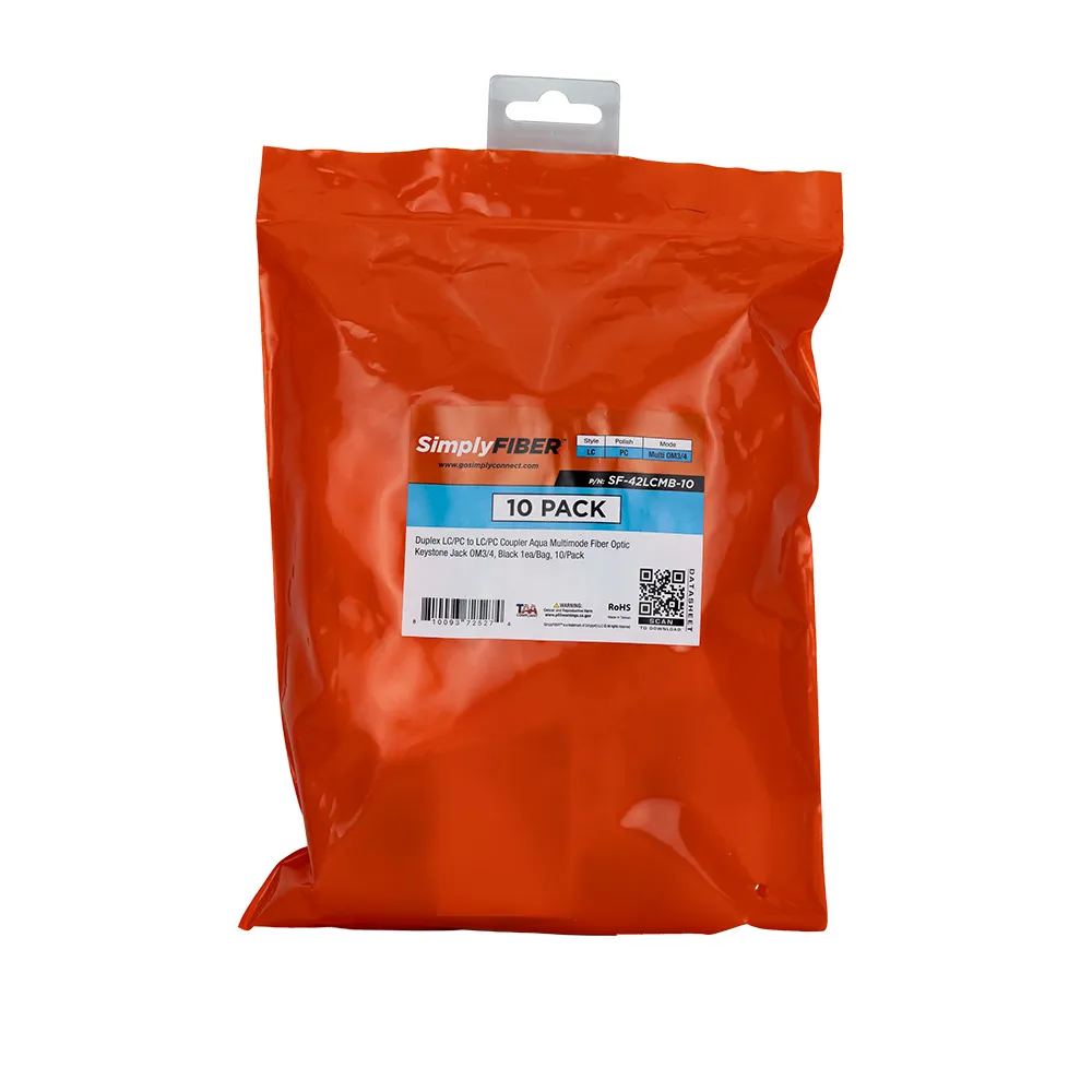 Simply45 LC-LC Aqua fiberkeystone sort 10-pak