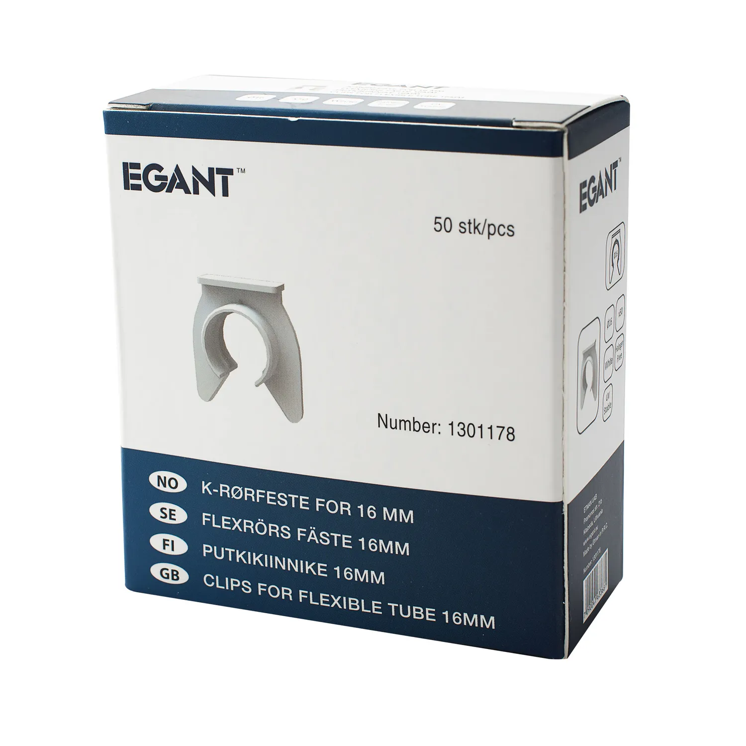 EGANT rørclips 16mm til kabelrør