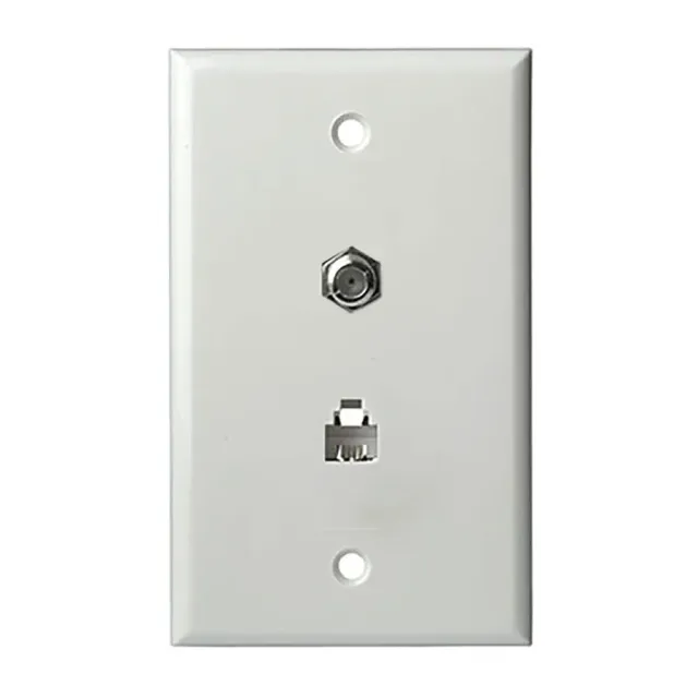 Simply45 240-WT-MID vægudtag TV+telefon hvid midsize