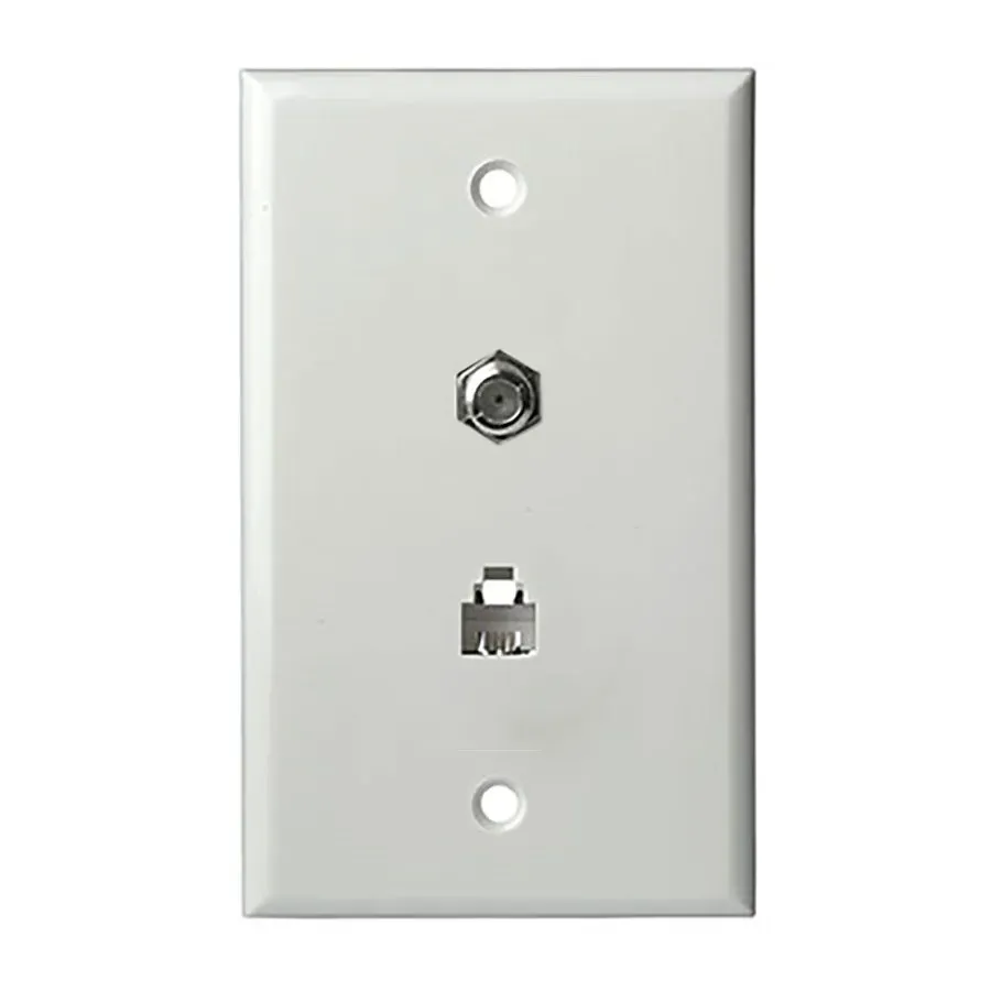 Simply45 240-WT-MID vægudtag TV+telefon hvid midsize