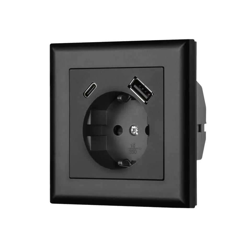 EGANT Fjord single stikkontakt med USB A+C