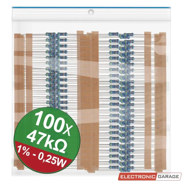 Electronic Garage EG22P053 modstandssæt 47kΩ 0,25W 100 stk