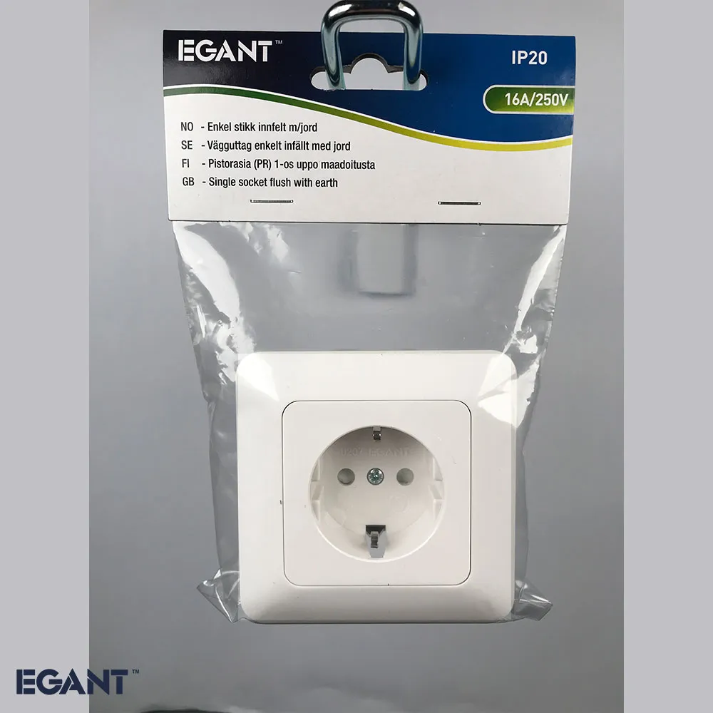 EGANT Single Socket stikkontakt indfældet enkelt