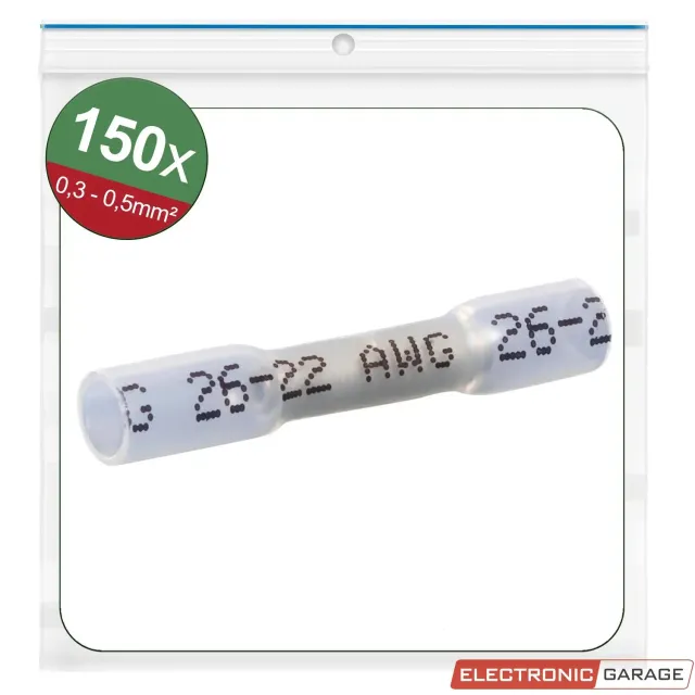Electronic Garage EG22C469 stødmuffe 0,3-0,5 mm² hvid 150 stk