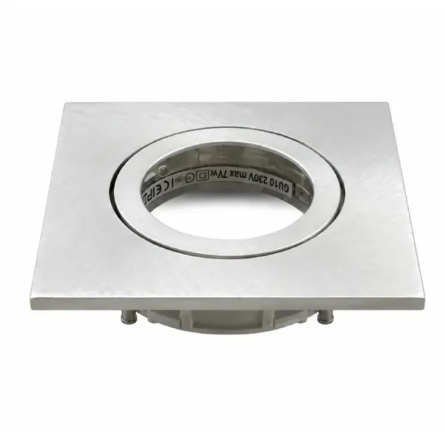 Daxtor GU10 downlight front firkantet satin nikkel