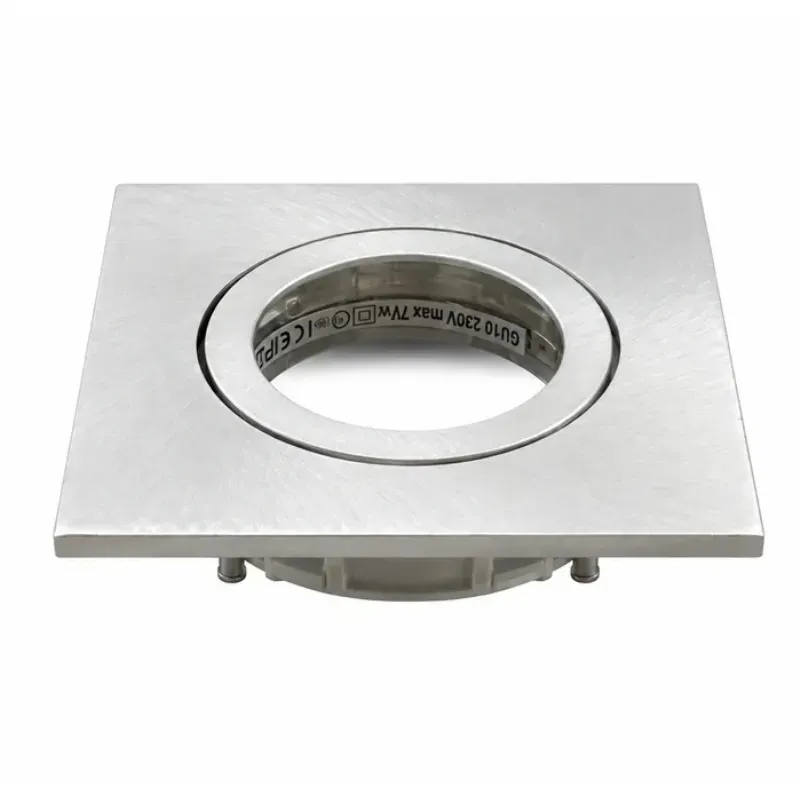 Daxtor GU10 downlight front firkantet satin nikkel