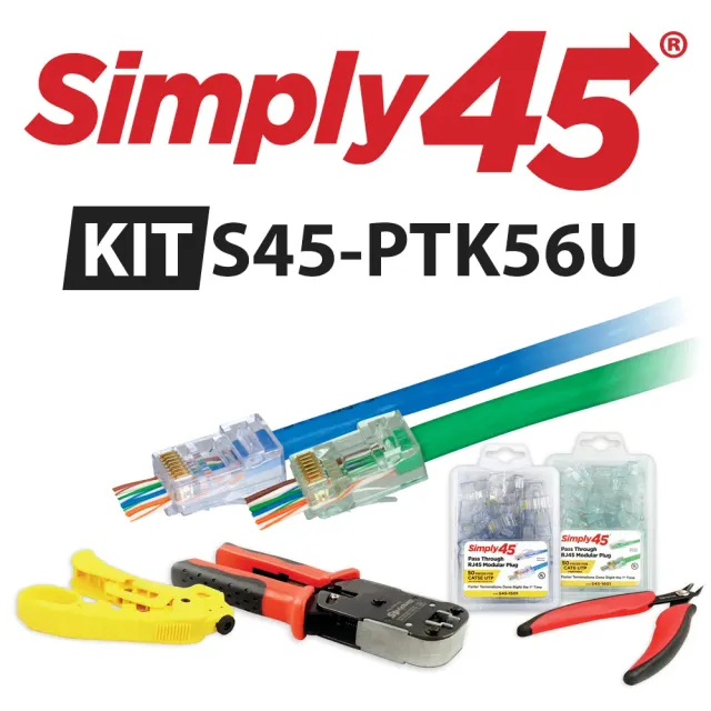Simply45 Pass-Through S45-PTK56U startsæt Cat5/6