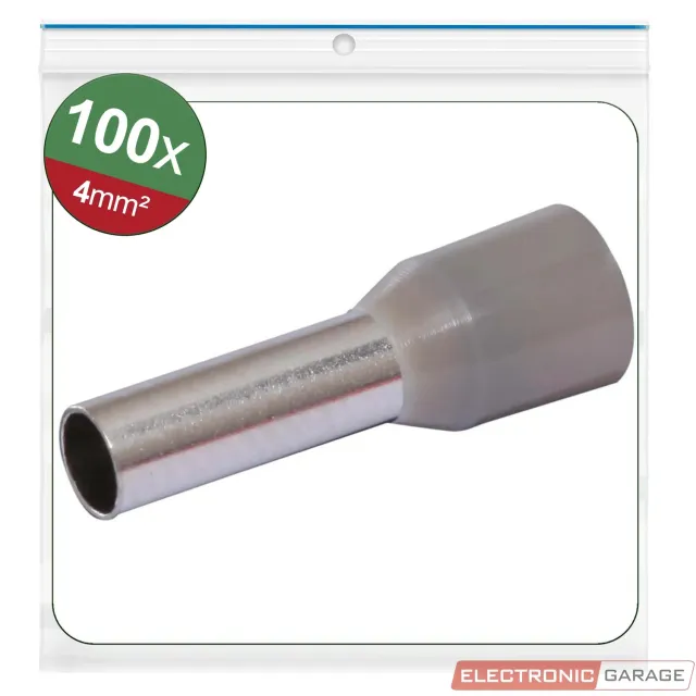 Electronic Garage ledningstylle 4 mm² grå 100 stk terminalrør