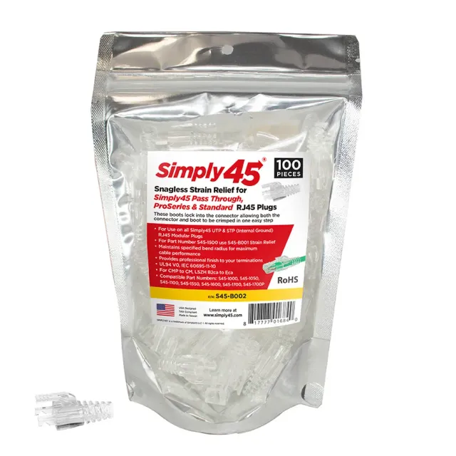 Simply45 S45-B002 RJ45 aflastning Cat6/6a 100-pak