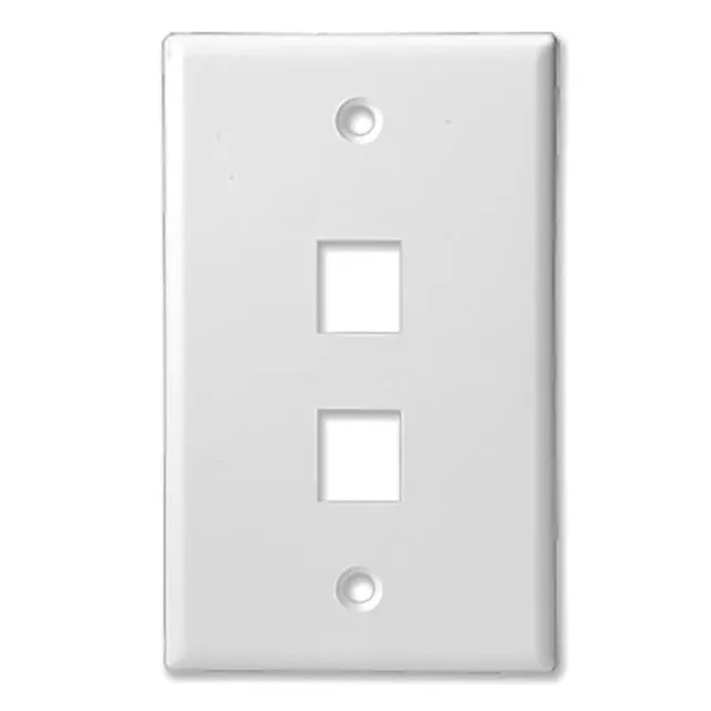 Simply45 202-WT-GF vægplade 2-port hvid 10 stk