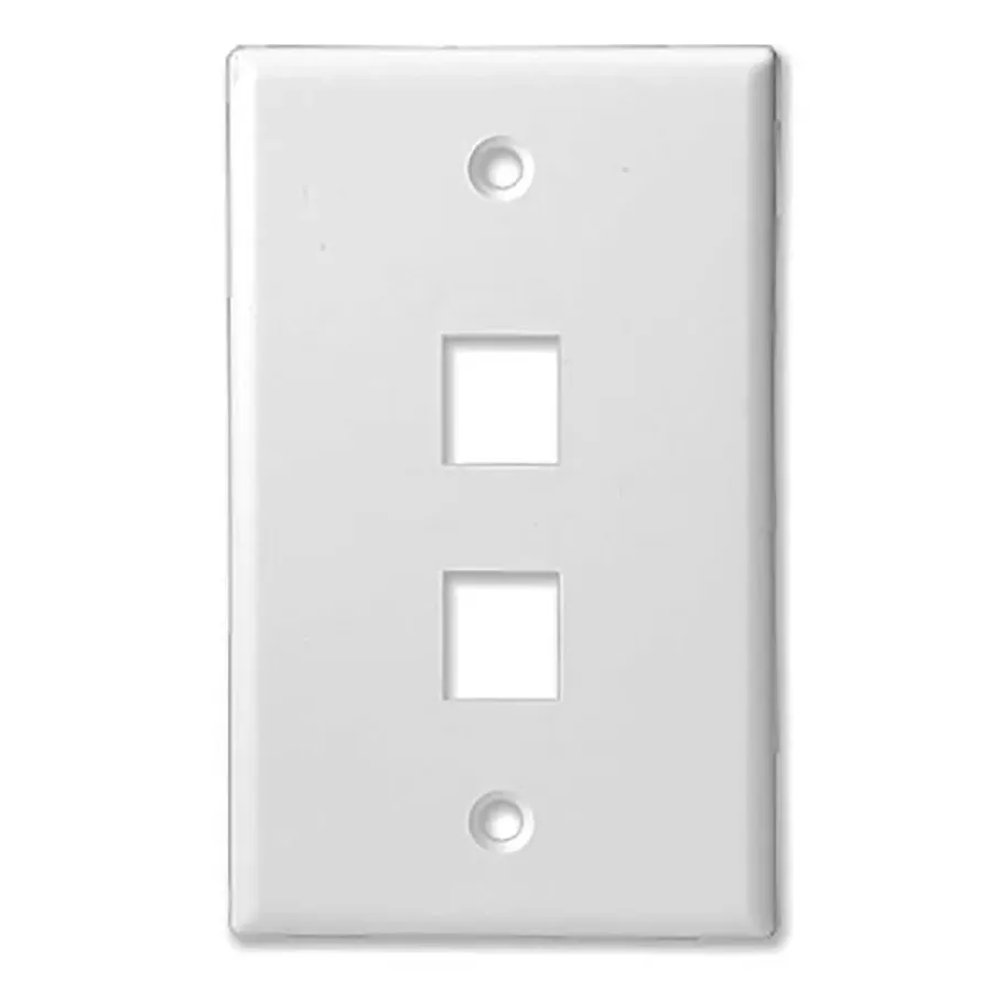Simply45 202-WT-GF vægplade 2-port hvid 10 stk