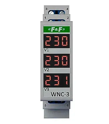 EL-Grossisten 80-500V 3-faset voltmeter DIN LCD
