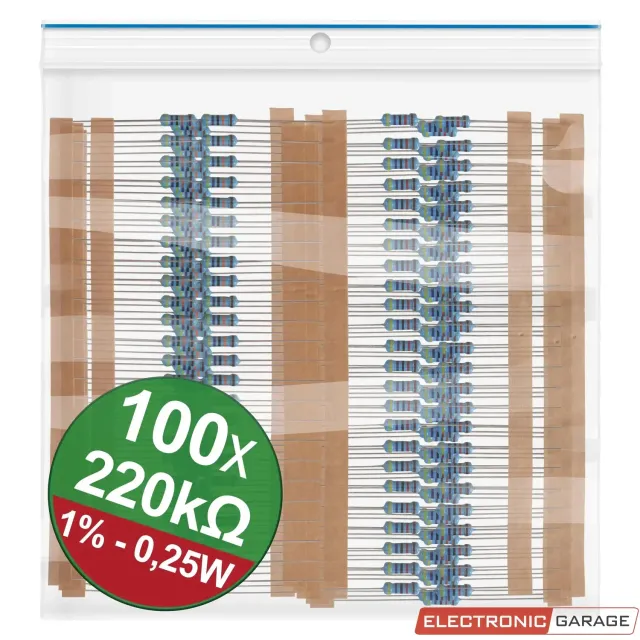 Electronic Garage 220 kΩ modstande 0,25W 1% 100 stk