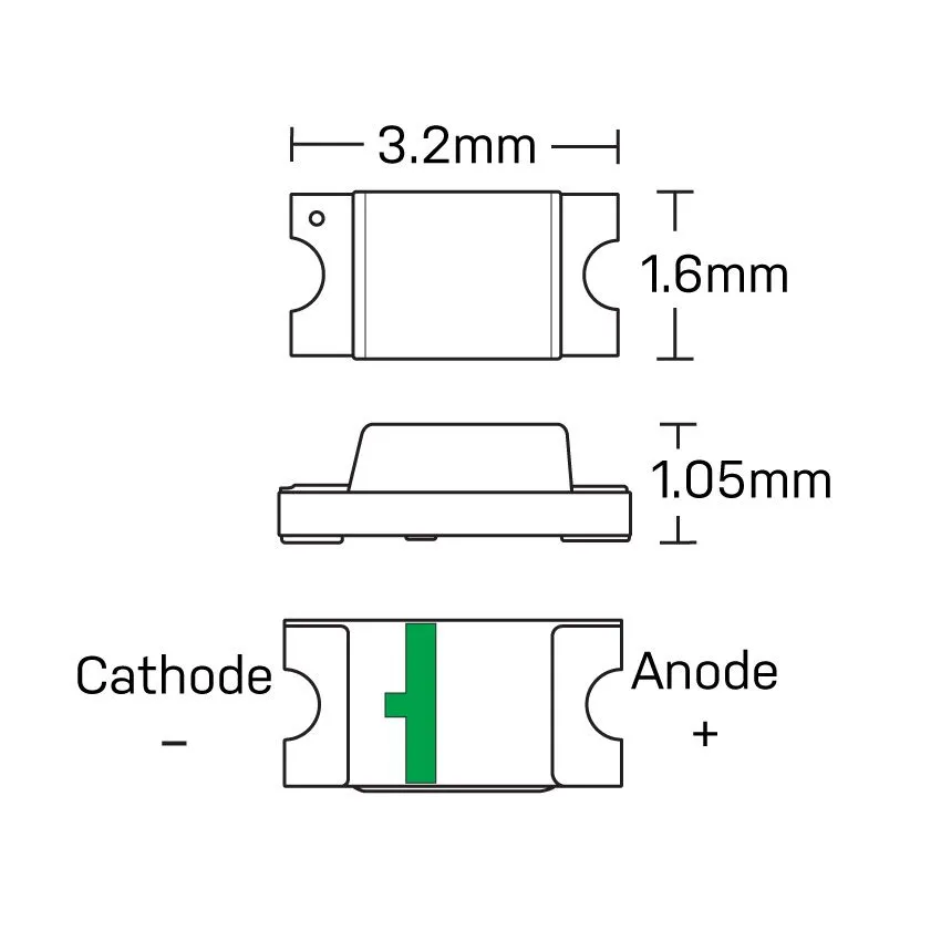 EL-Grossisten 1206 SMD LED grøn 10 stk