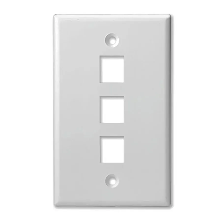 Simply45 203-WT-GF vægplade 3-port hvid 10 stk