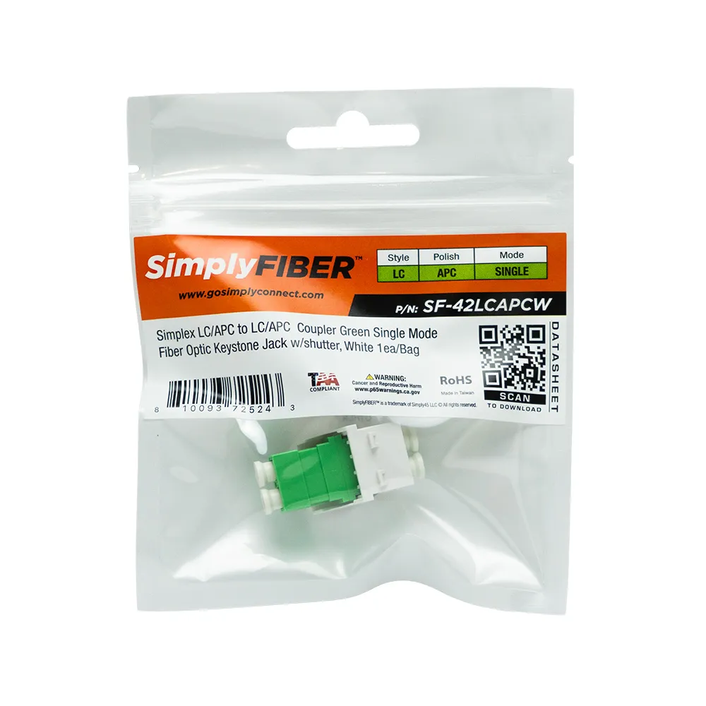 Simply45 LC/APC fiber keystone singlemode hvid